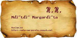 Máté Margaréta névjegykártya